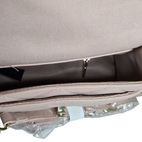Bebe Kellen Crossbody in Blush NWT Lock Gold Hardware Lamby Vegan Leather - Picture 3 of 4